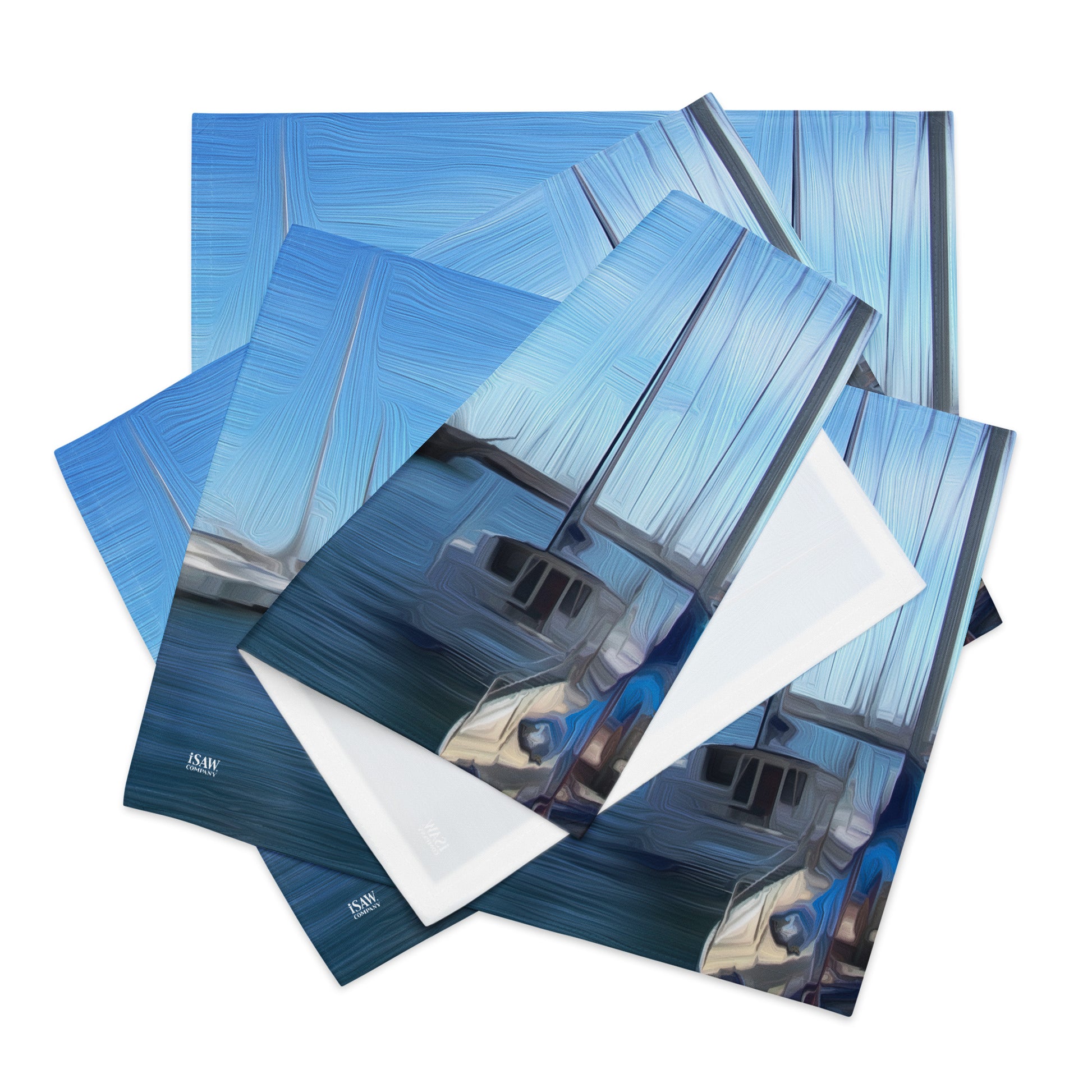 The Sleeping Yachts (at Morning) - Placemat Set - iSAW Company