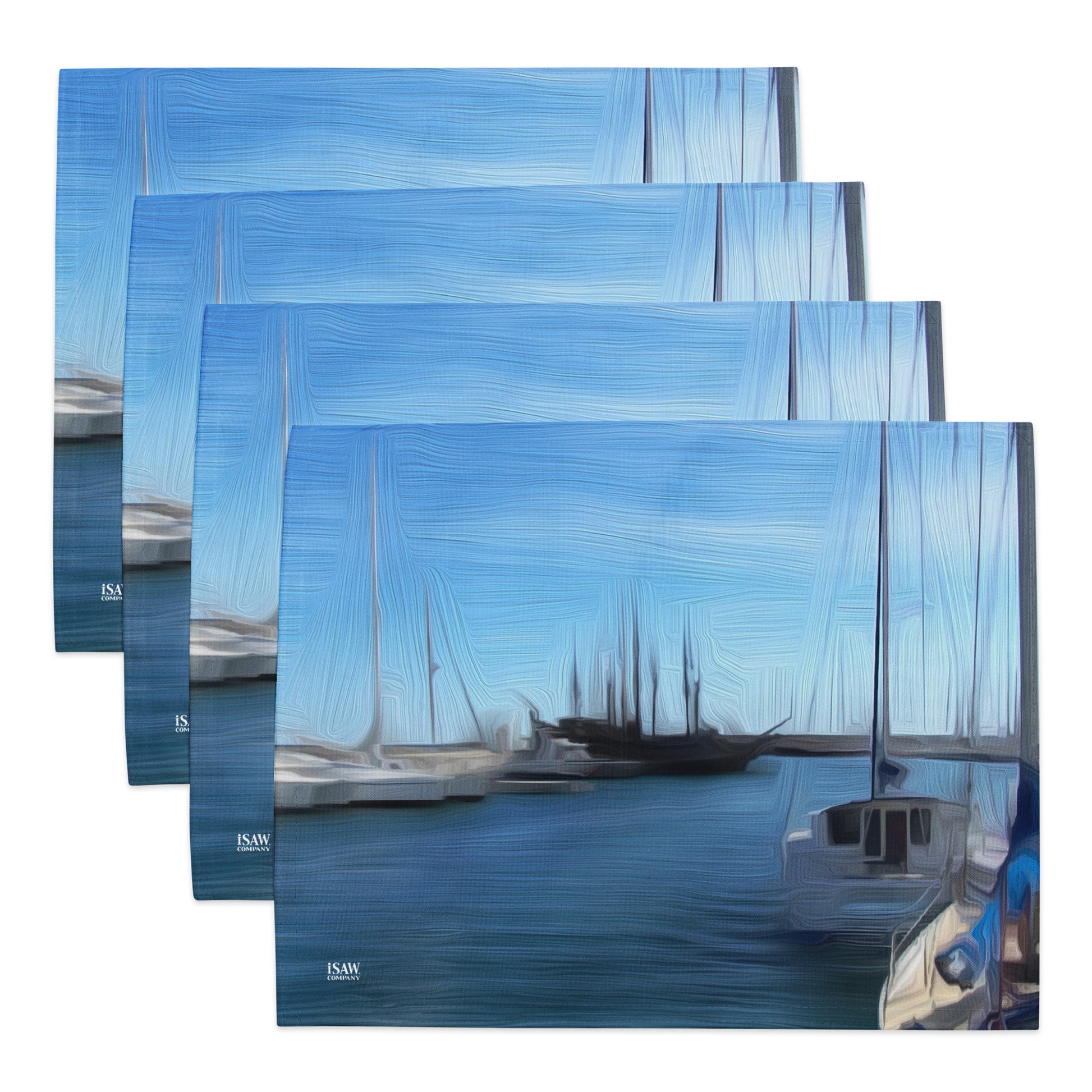 The Sleeping Yachts (at Morning) - Placemat Set - iSAW Company