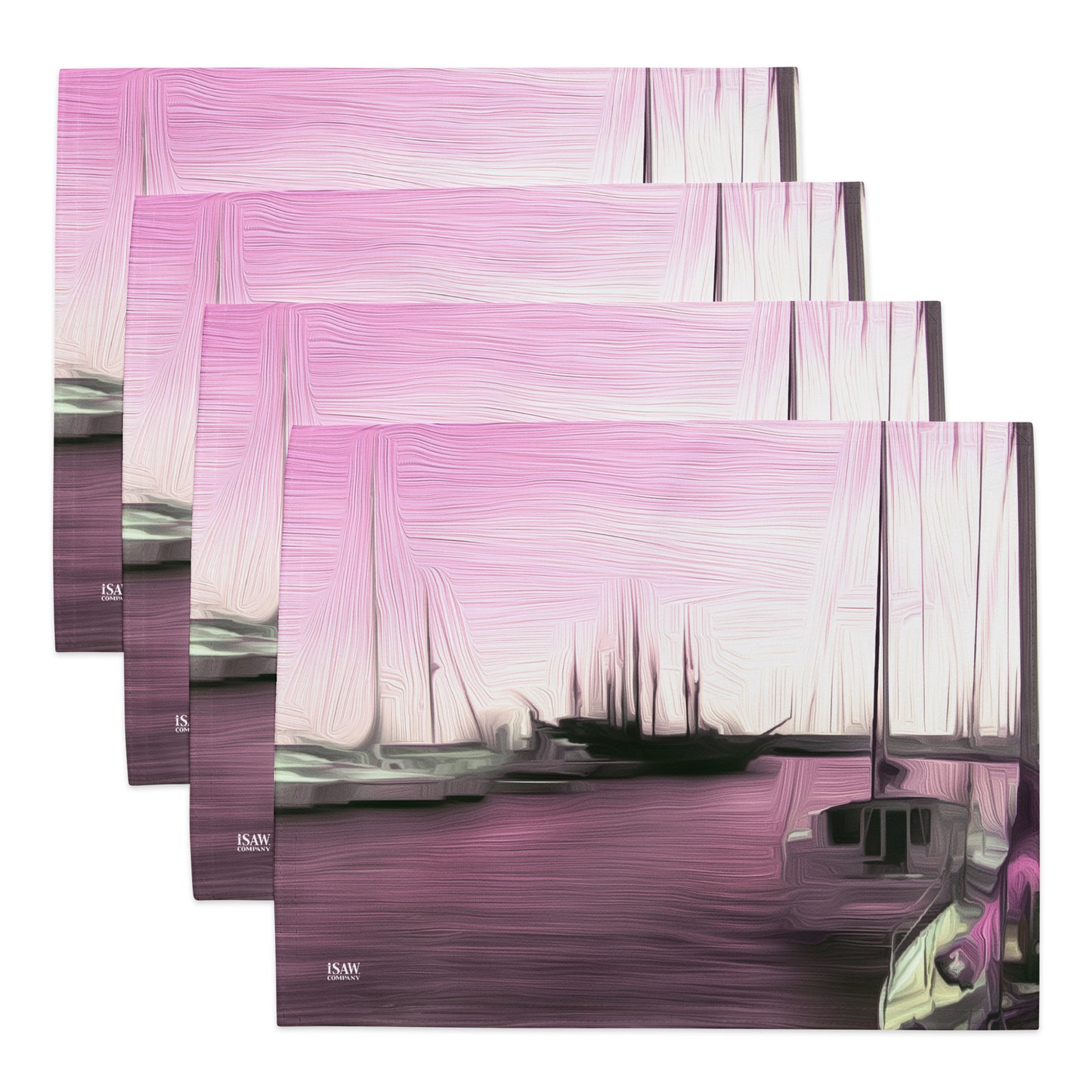 The Sleeping Yachts (at Evening) - Placemat Set - iSAW Company