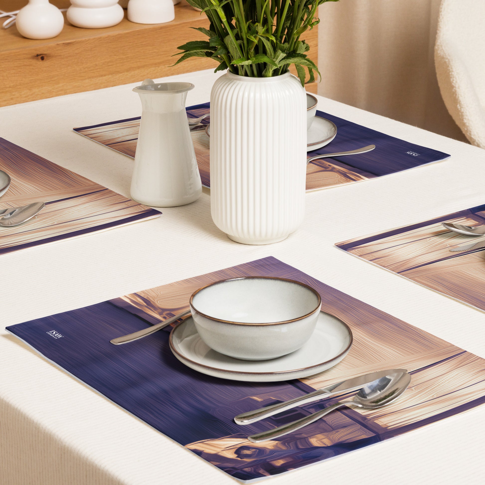 The Sleeping Yachts (at Sunset) - Placemat Set - iSAW Company