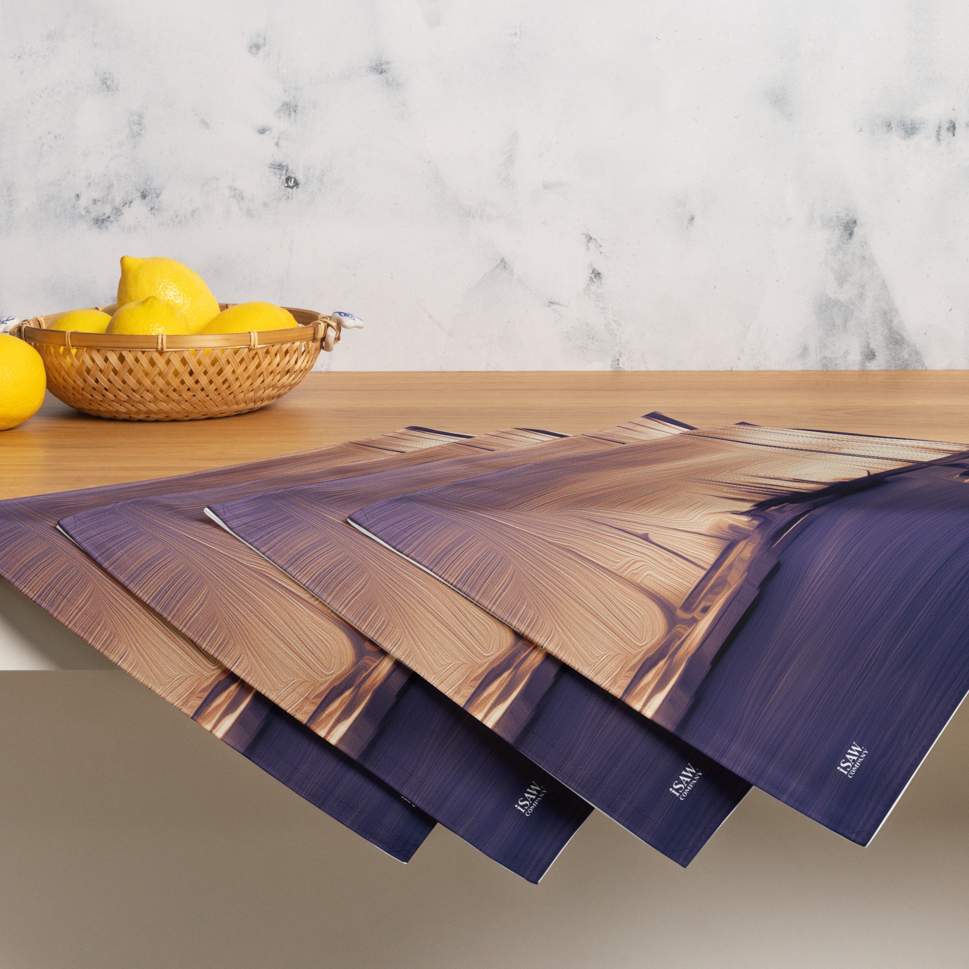 The Sleeping Yachts (at Sunset) - Placemat Set - iSAW Company
