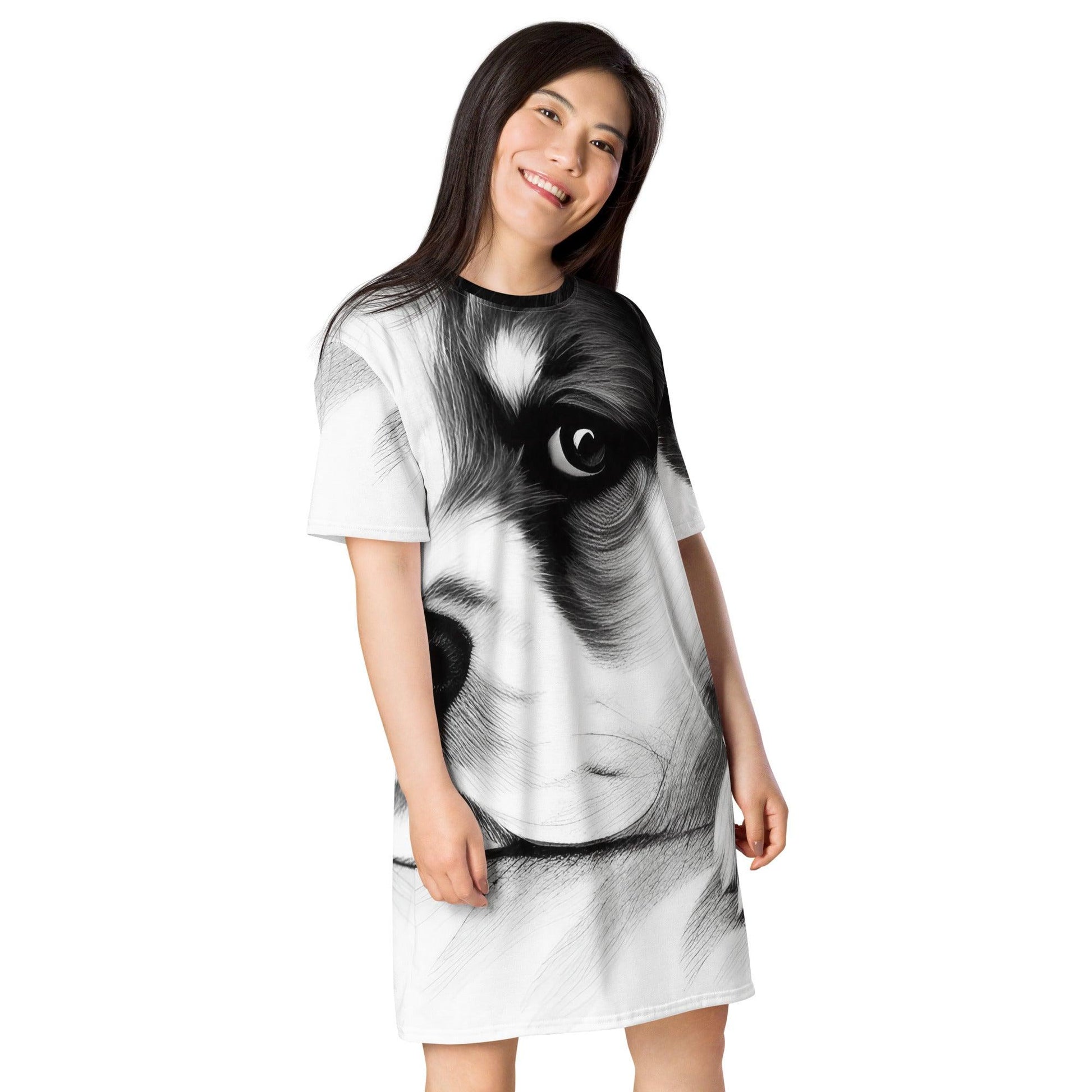 Puppy Love 3 - Womens T-Shirt Dress - iSAW Company