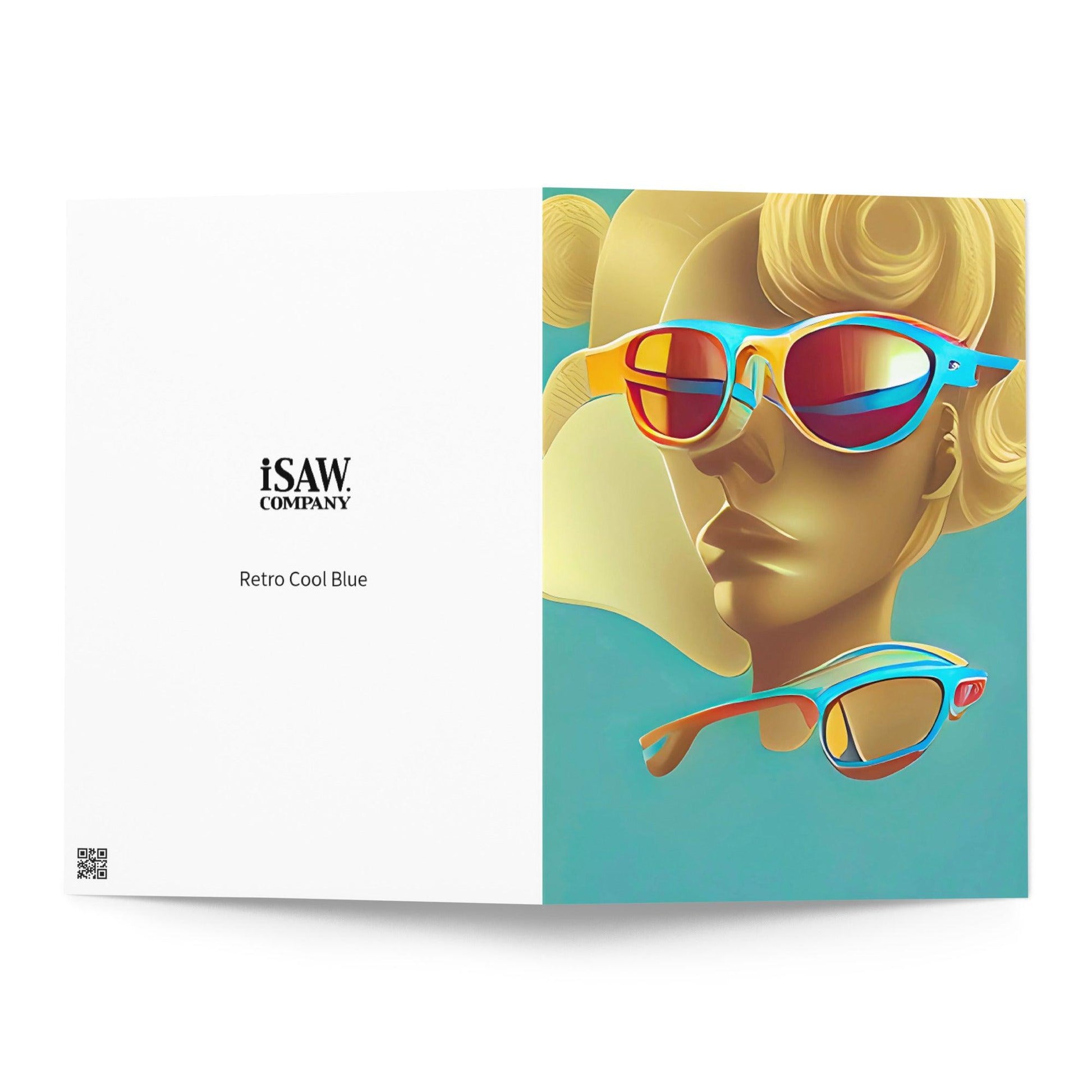 Retro Cool Blue - Note Card - iSAW Company