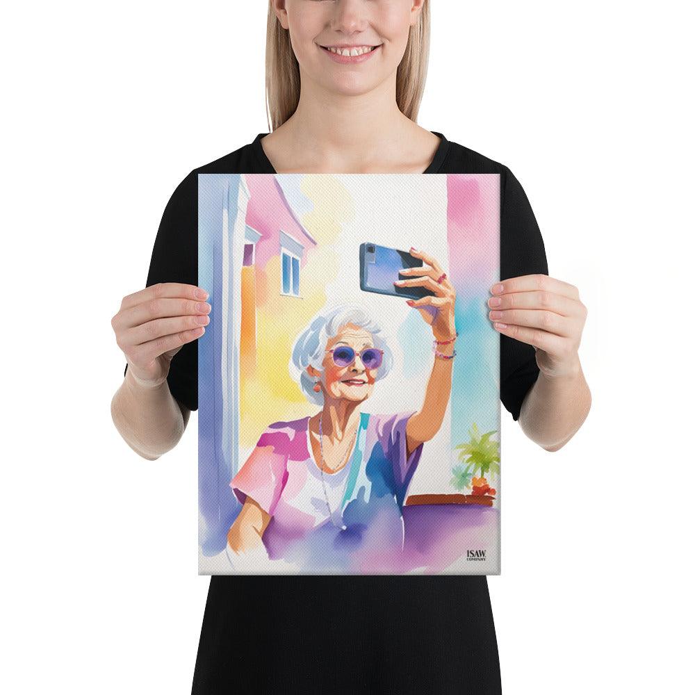 Selfies And The Senior Citizens V1 - Canvas Print - iSAW Company