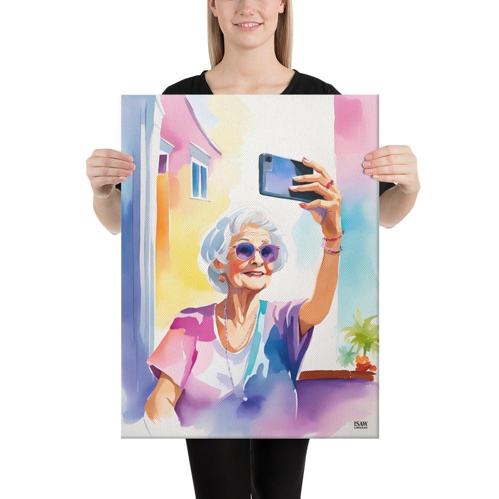 Selfies And The Senior Citizens V1 - Canvas Print - iSAW Company