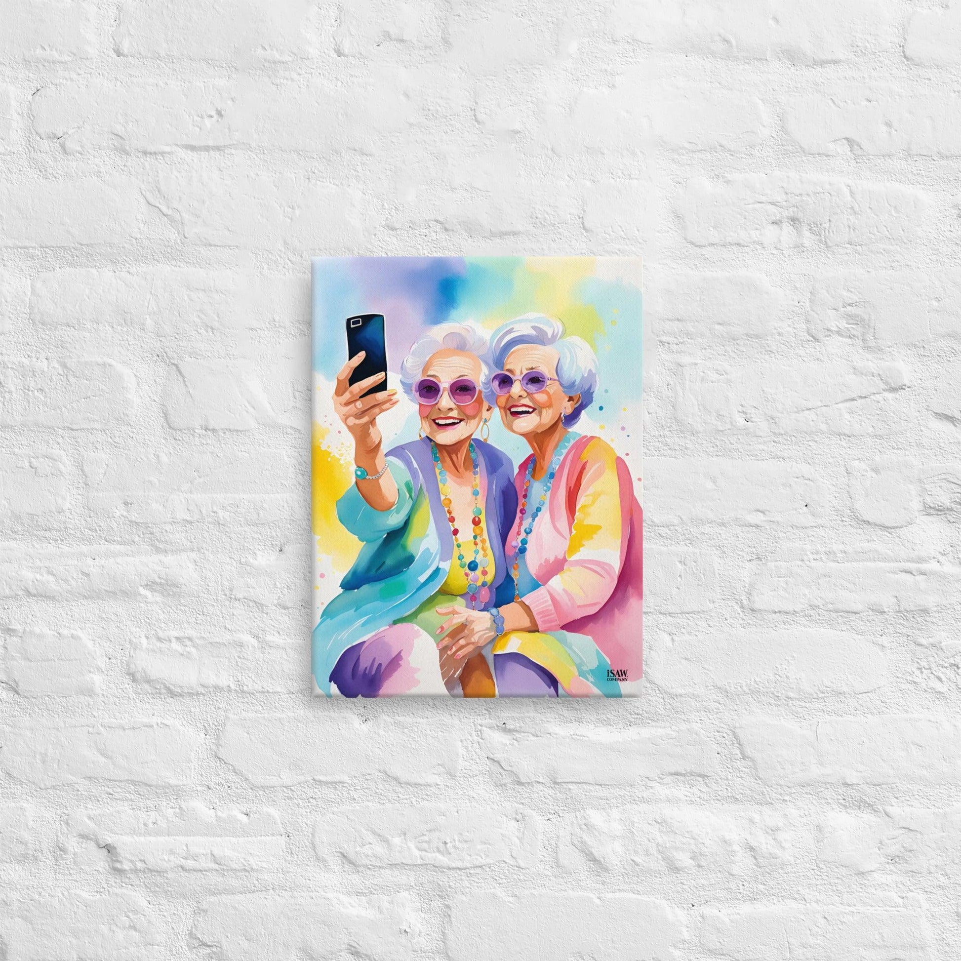 Selfies And The Senior Citizens V2 - Canvas Print - iSAW Company