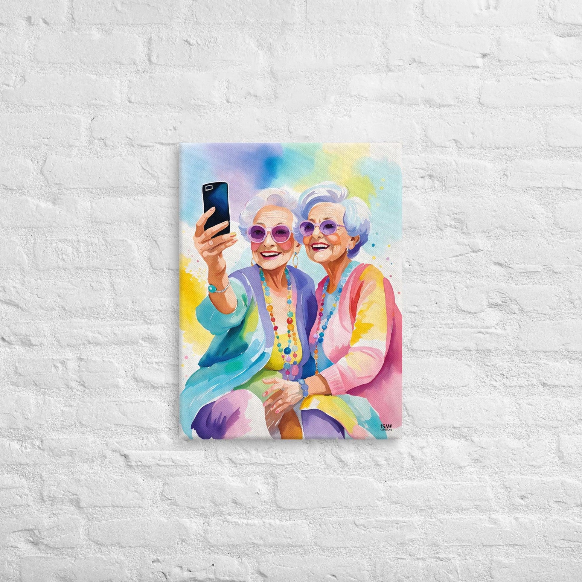 Selfies And The Senior Citizens V2 - Canvas Print - iSAW Company