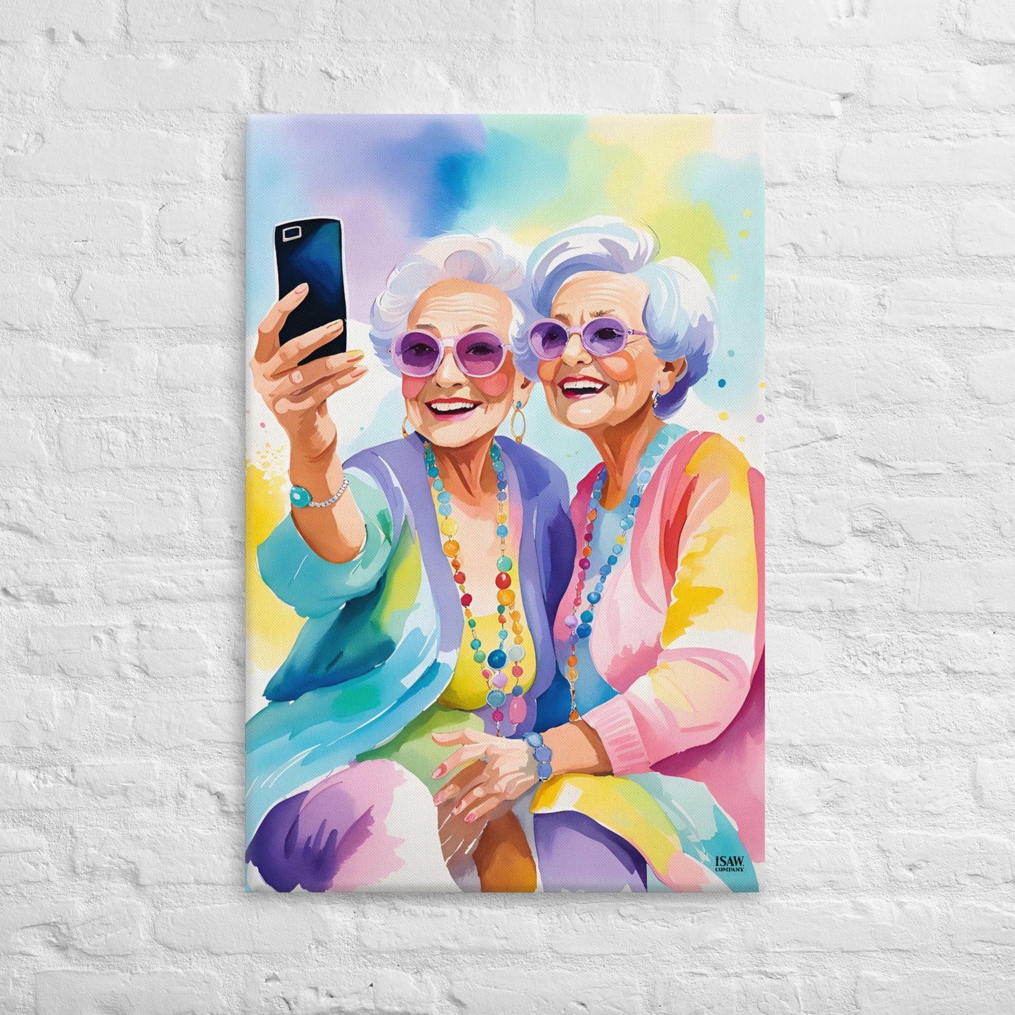 Selfies And The Senior Citizens V2 - Canvas Print - iSAW Company