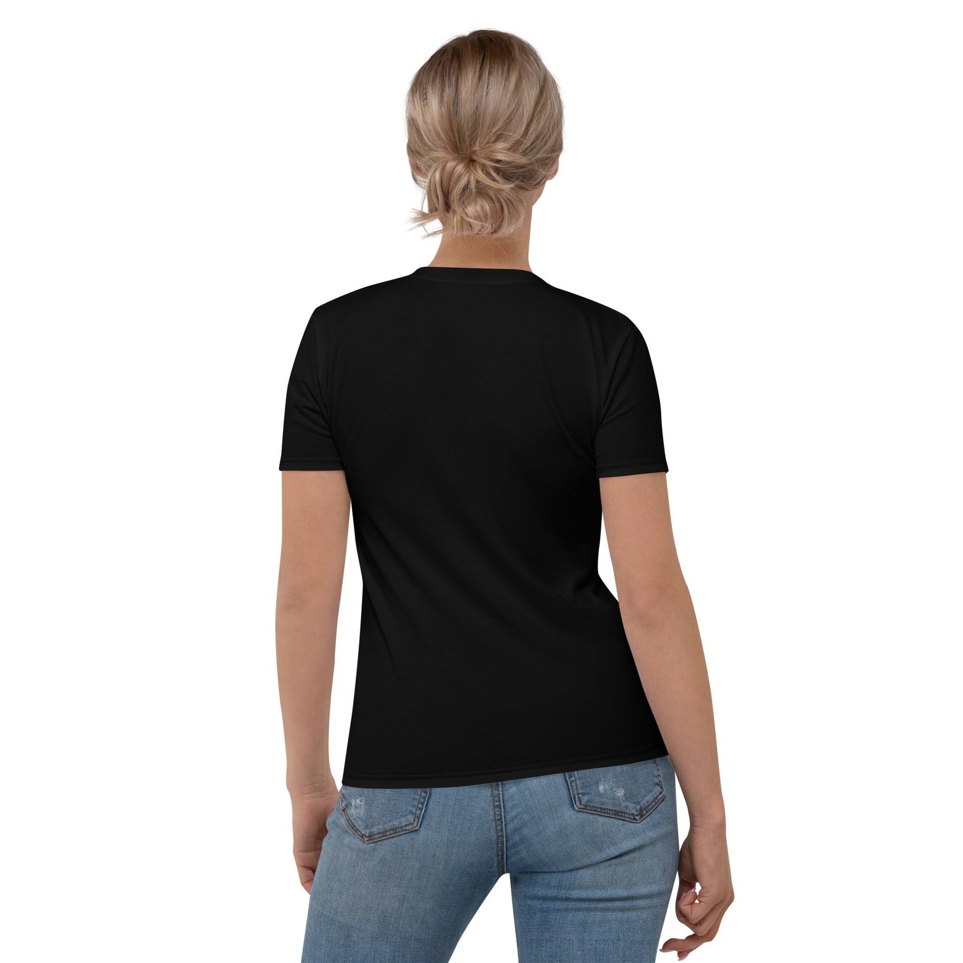 Stop And Smell The Rosé - Womens Black T-Shirt - iSAW Company