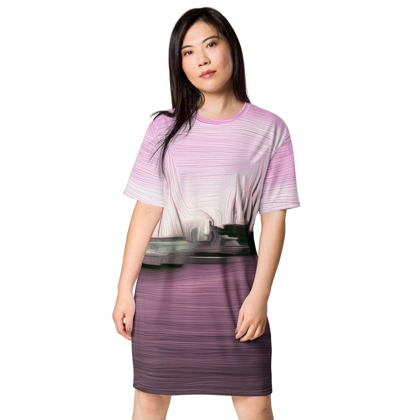 The Sleeping Yachts (at Evening) - Womens T-Shirt Dress - iSAW Company