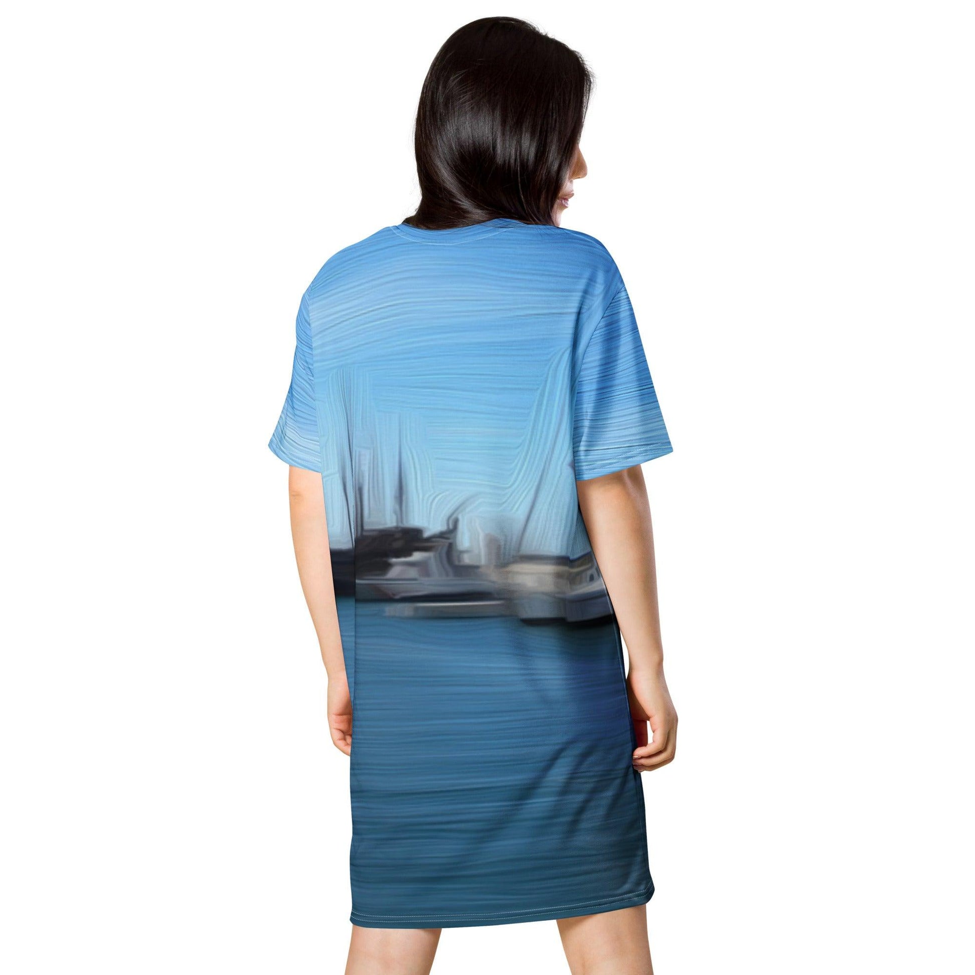 The Sleeping Yachts (at Morning) - Womens T-Shirt Dress - iSAW Company