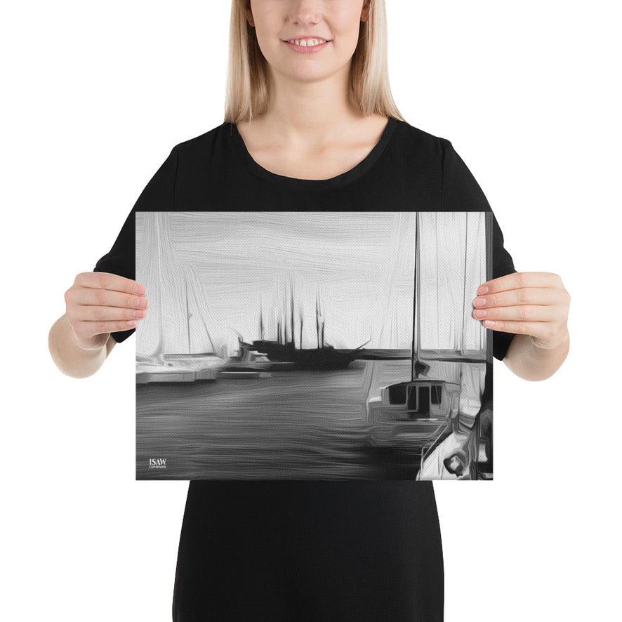 The Sleeping Yachts (at Night) - Canvas Print - iSAW Company