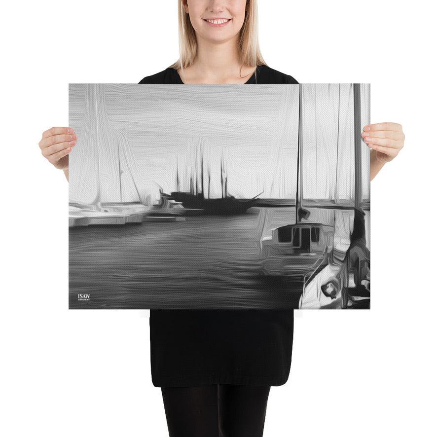 The Sleeping Yachts (at Night) - Canvas Print - iSAW Company