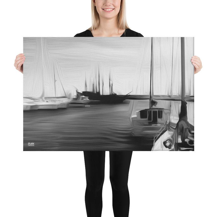 The Sleeping Yachts (at Night) - Canvas Print - iSAW Company