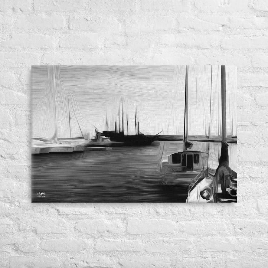 The Sleeping Yachts (at Night) - Canvas Print - iSAW Company