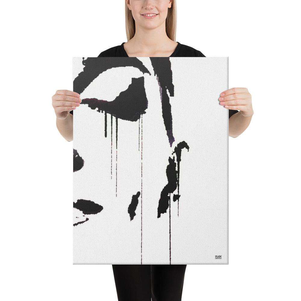 Tracks Of My Tears - Black Canvas Print - iSAW Company