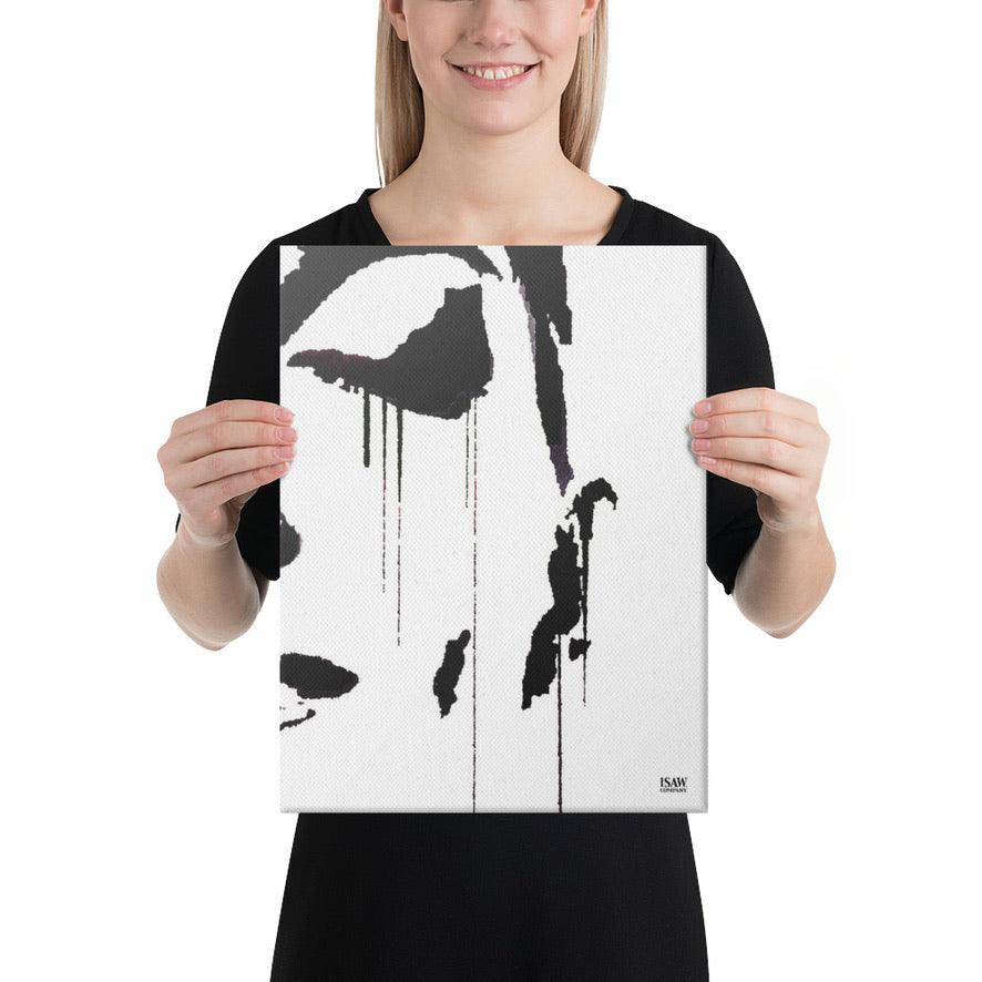 Tracks Of My Tears - Black Canvas Print - iSAW Company