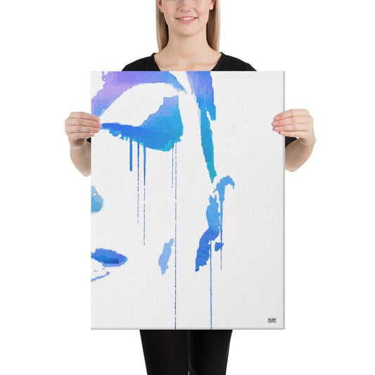 Tracks Of My Tears - Blue Canvas Print - iSAW Company