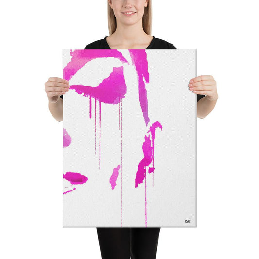 Tracks Of My Tears - Pink Canvas Print - iSAW Company