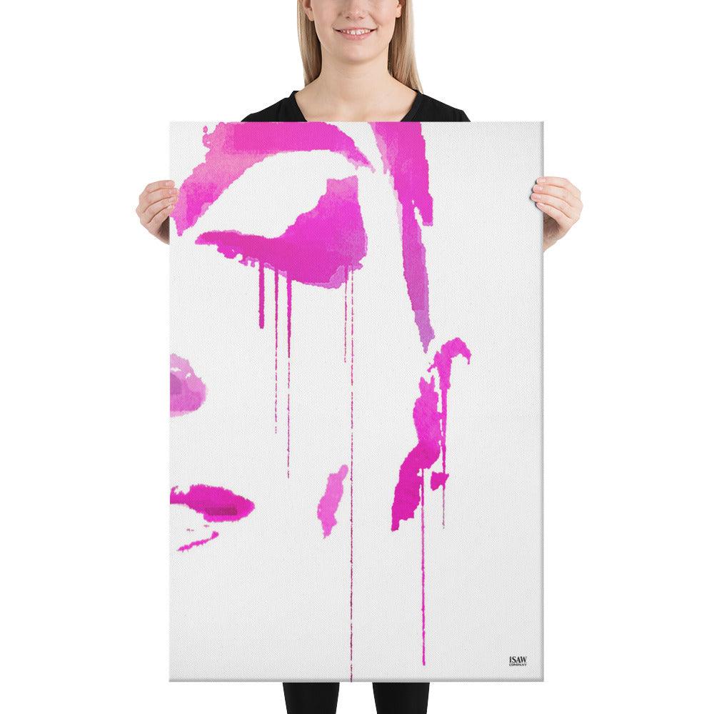 Tracks Of My Tears - Pink Canvas Print - iSAW Company