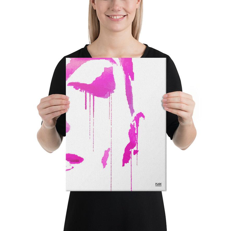 Tracks Of My Tears - Pink Canvas Print - iSAW Company