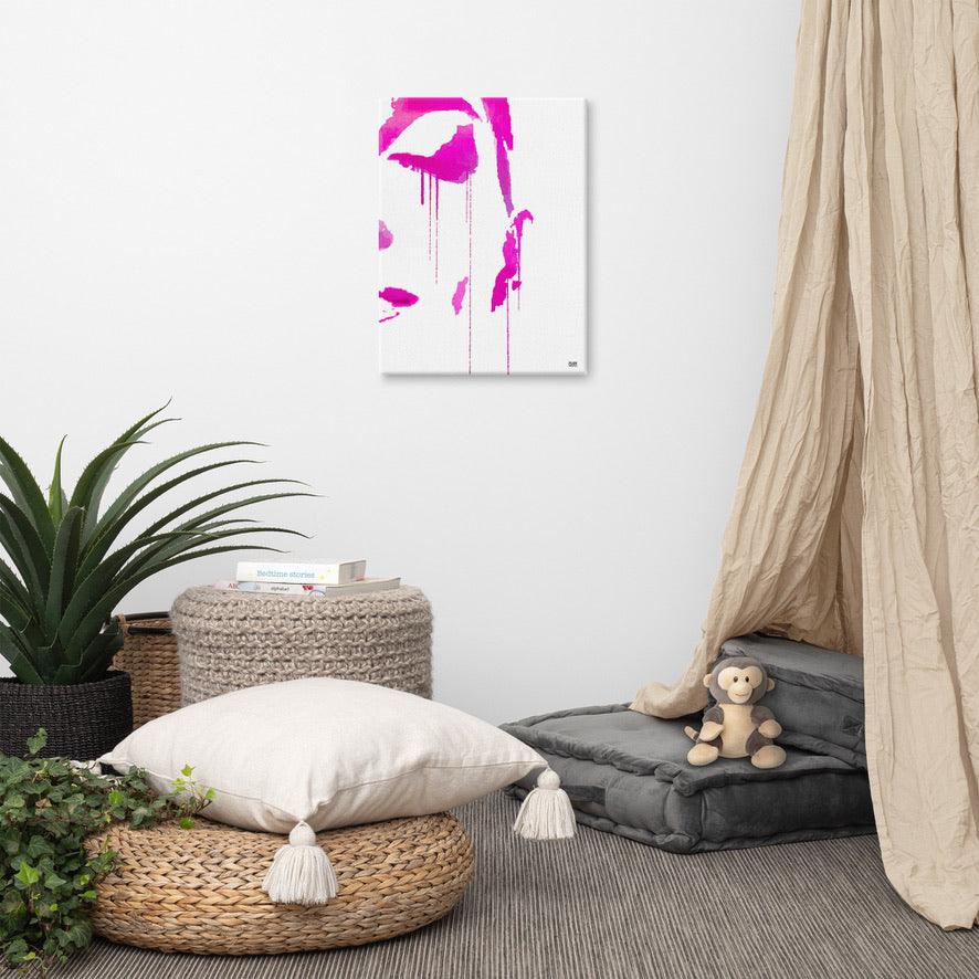 Tracks Of My Tears - Pink Canvas Print - iSAW Company