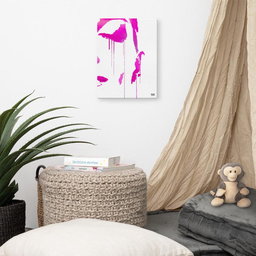 Tracks Of My Tears - Pink Canvas Print - iSAW Company