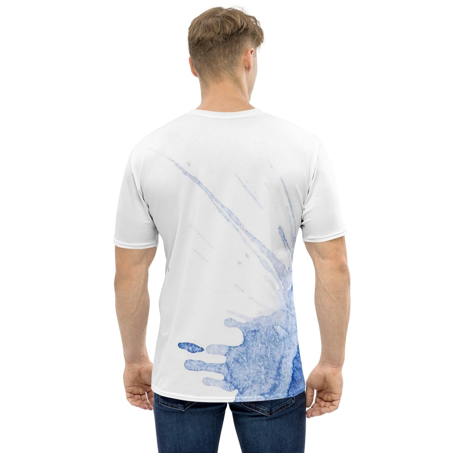 Watercolour Blue Splash - Mens T-Shirt - iSAW Company