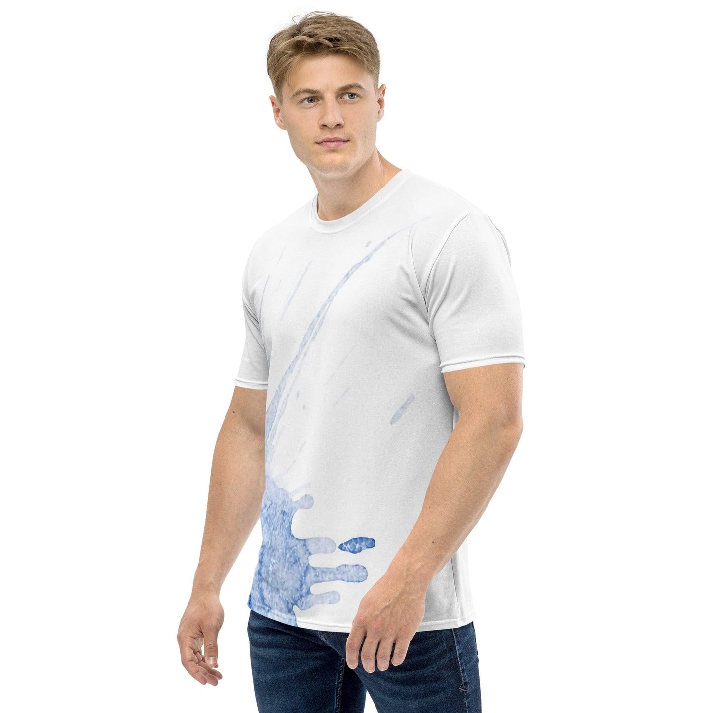 Watercolour Blue Splash - Mens T-Shirt - iSAW Company