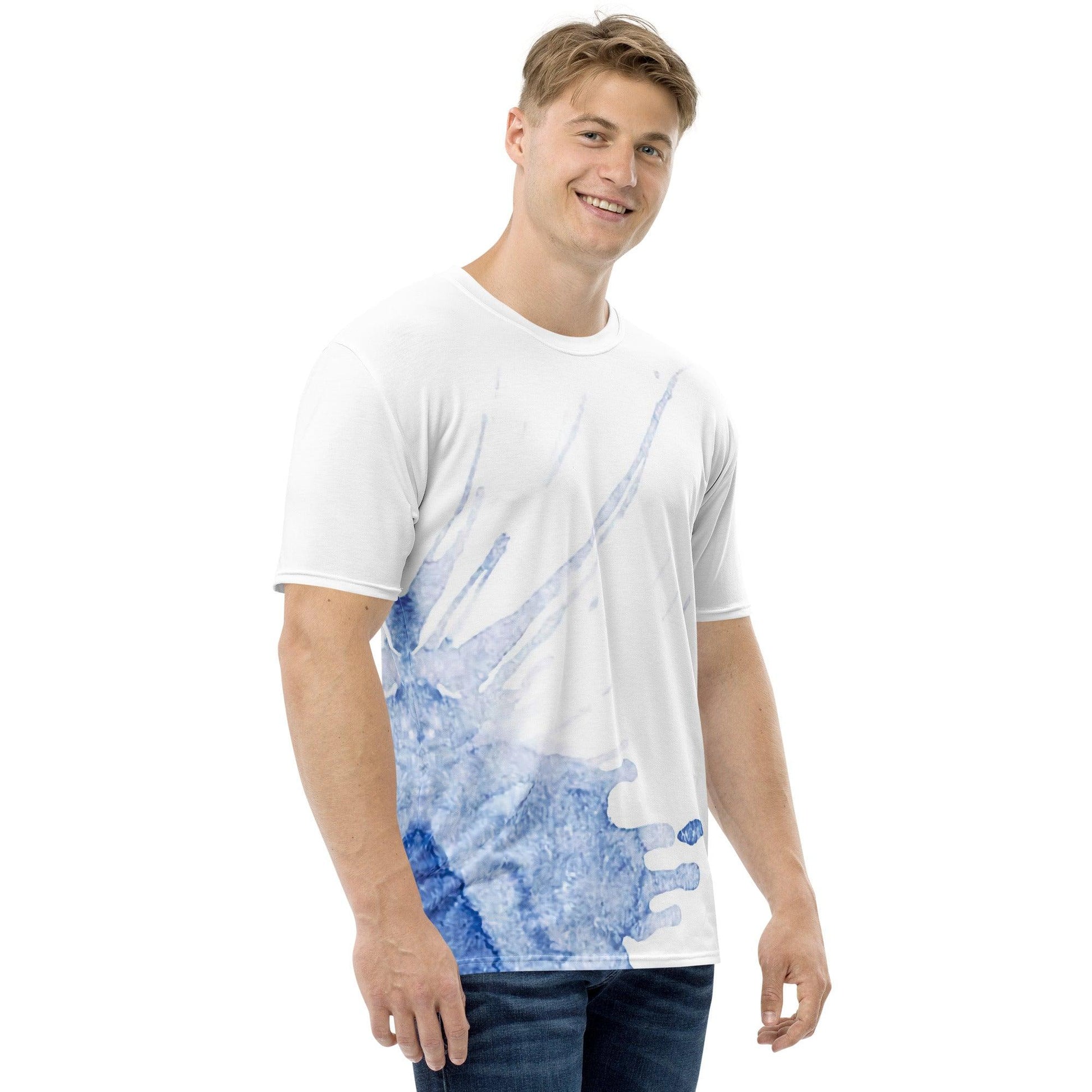 Watercolour Blue Splash - Mens T-Shirt - iSAW Company