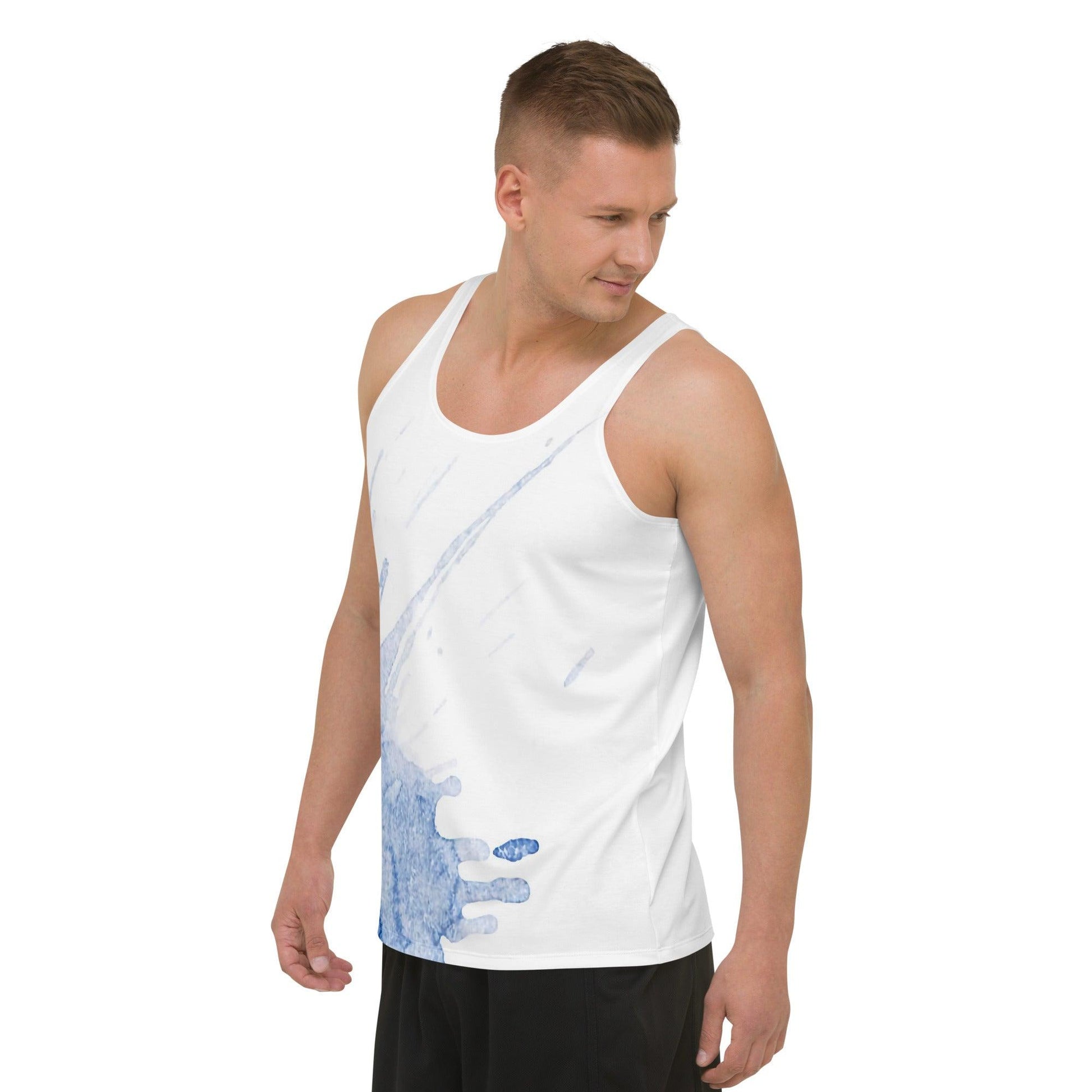 Watercolour Blue Splash - Mens Tank Top - iSAW Company