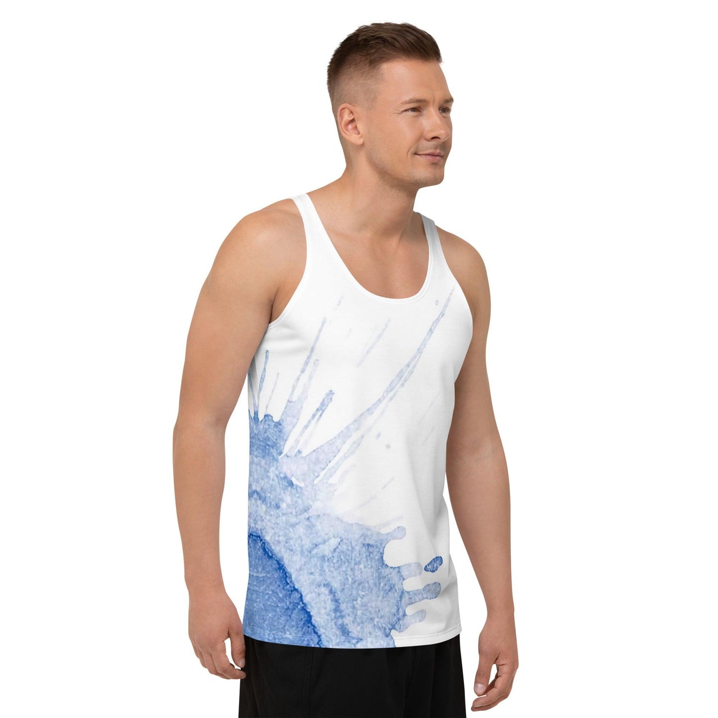 Watercolour Blue Splash - Mens Tank Top - iSAW Company