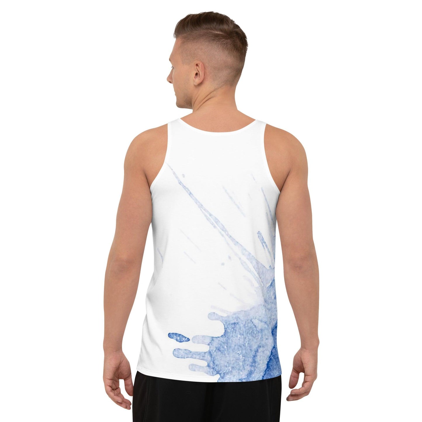 Watercolour Blue Splash - Mens Tank Top - iSAW Company