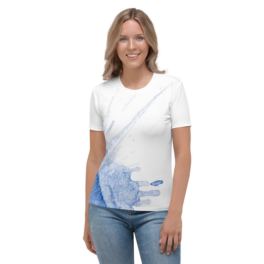 Watercolour Blue Splash - Womens T-Shirt - iSAW Company
