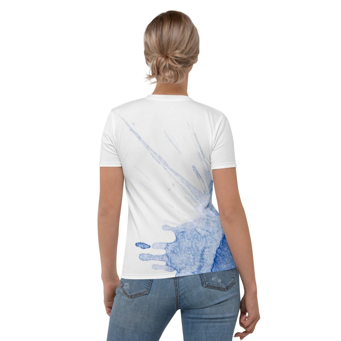 Watercolour Blue Splash - Womens T-Shirt - iSAW Company