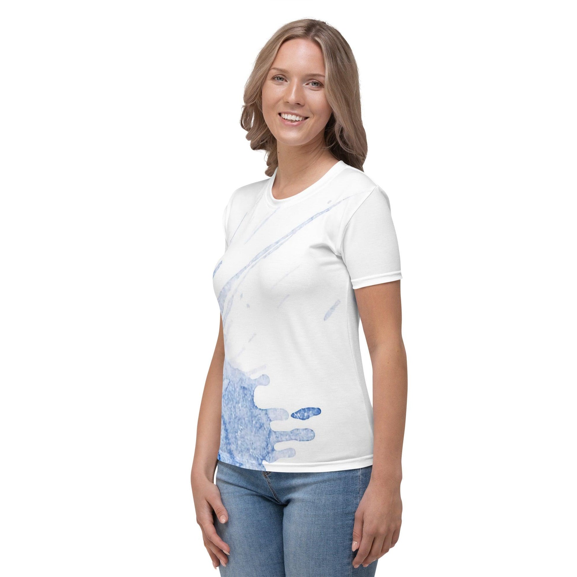 Watercolour Blue Splash - Womens T-Shirt - iSAW Company