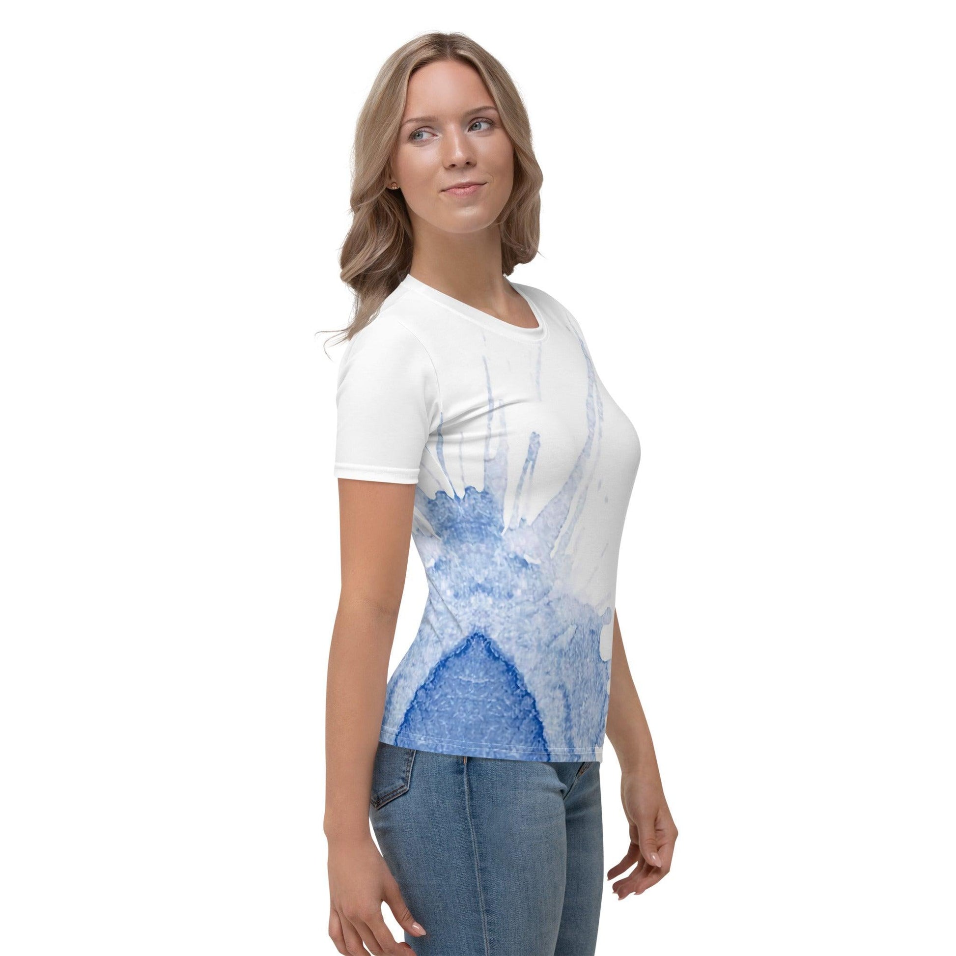 Watercolour Blue Splash - Womens T-Shirt - iSAW Company