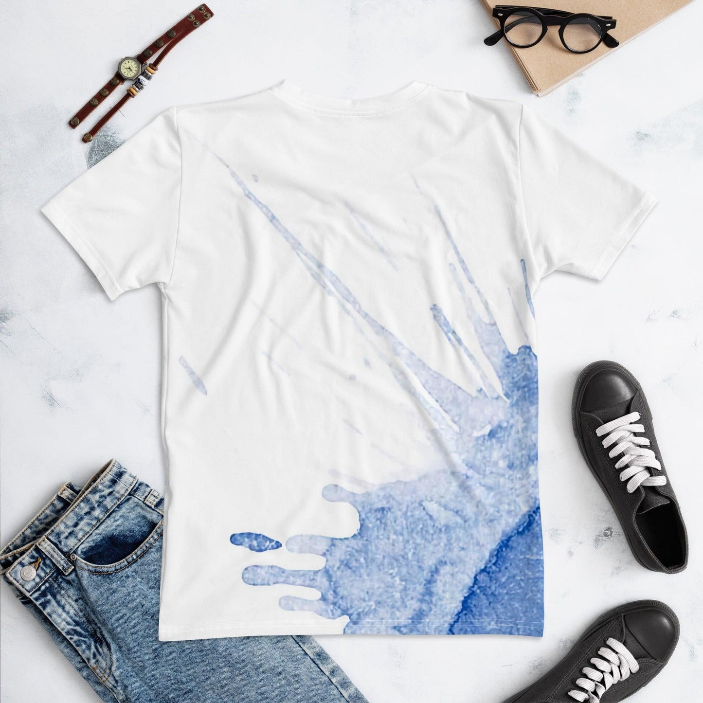 Watercolour Blue Splash - Womens T-Shirt - iSAW Company