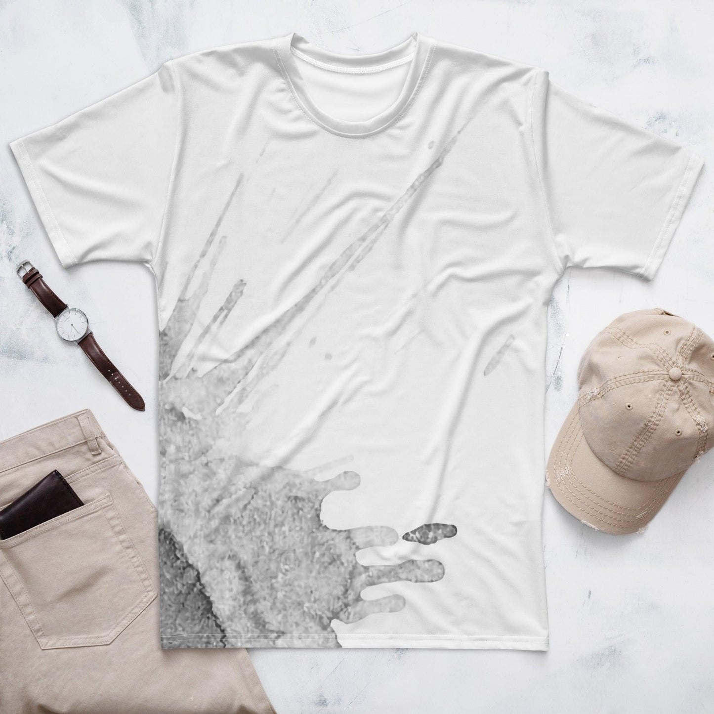 Watercolour Grey Splash - Mens T-Shirt - iSAW Company