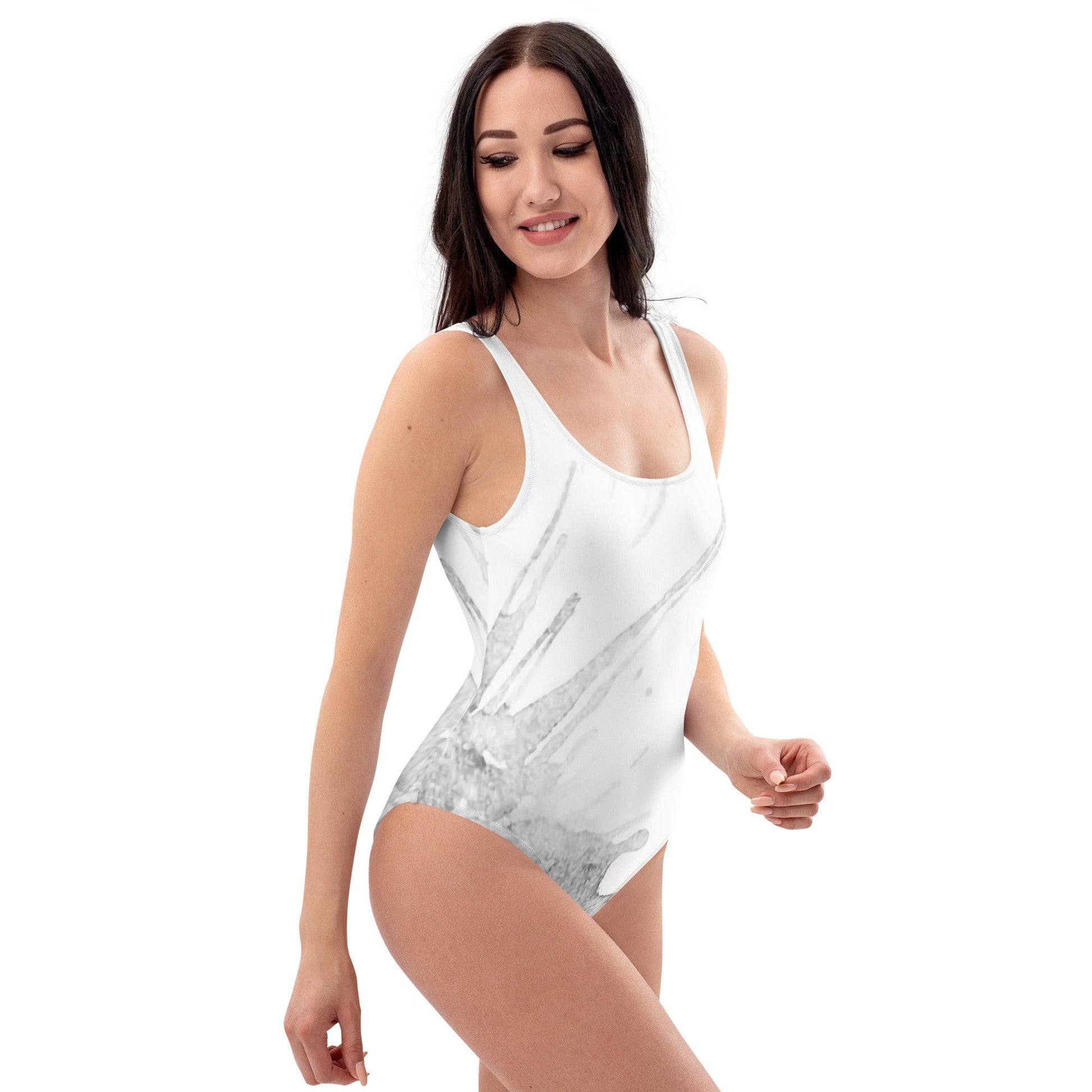 Watercolour Grey Splash - Womens One-Piece Swimsuit - iSAW Company