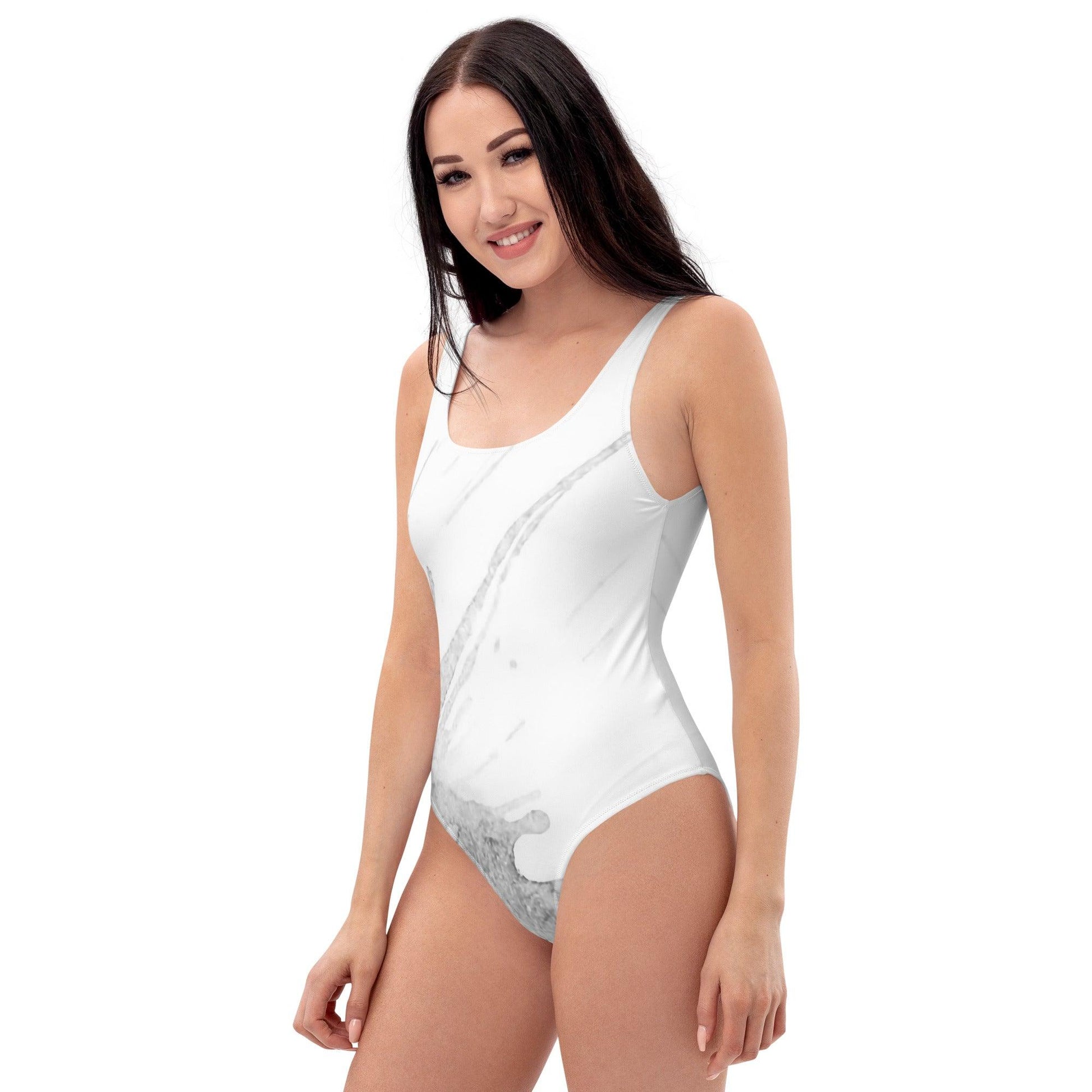 Watercolour Grey Splash - Womens One-Piece Swimsuit - iSAW Company