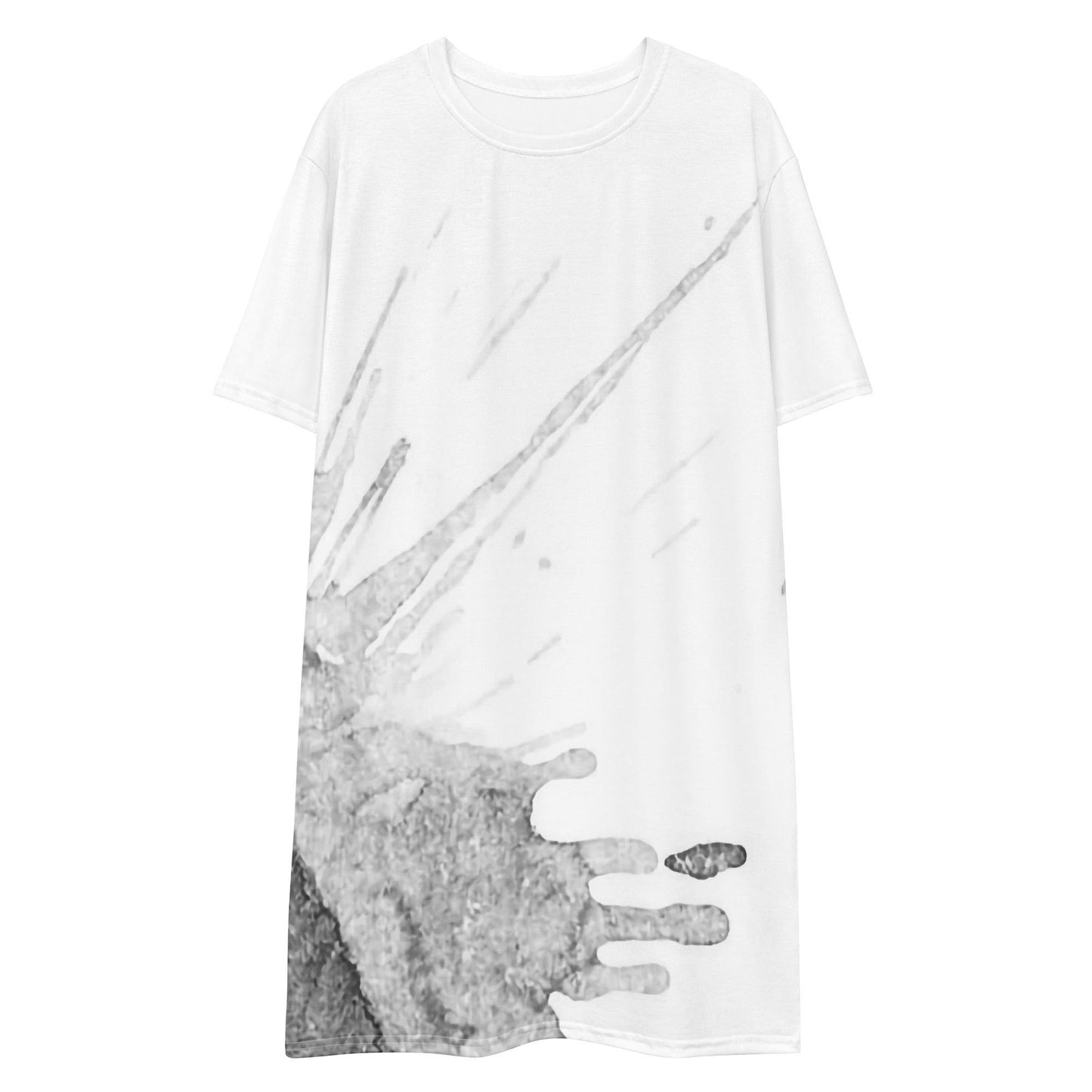 Watercolour Grey Splash - Womens T-Shirt Dress - iSAW Company