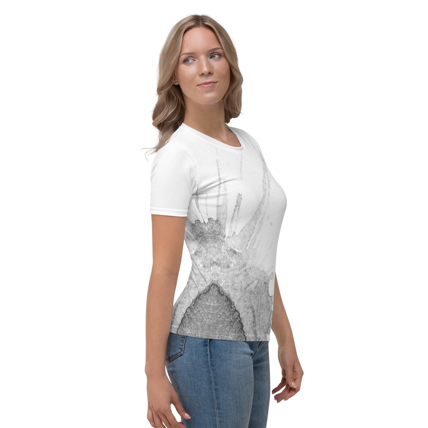 Watercolour Grey Splash - Womens T-Shirt - iSAW Company