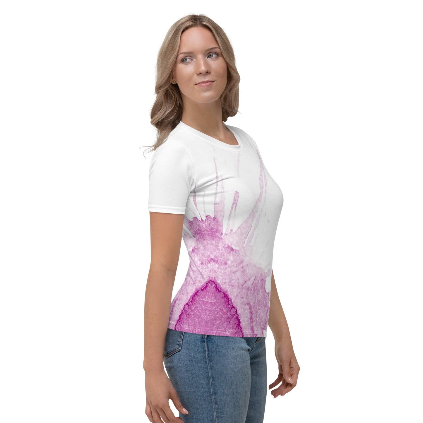 Watercolour Pink Splash - Womens T-Shirt - iSAW Company
