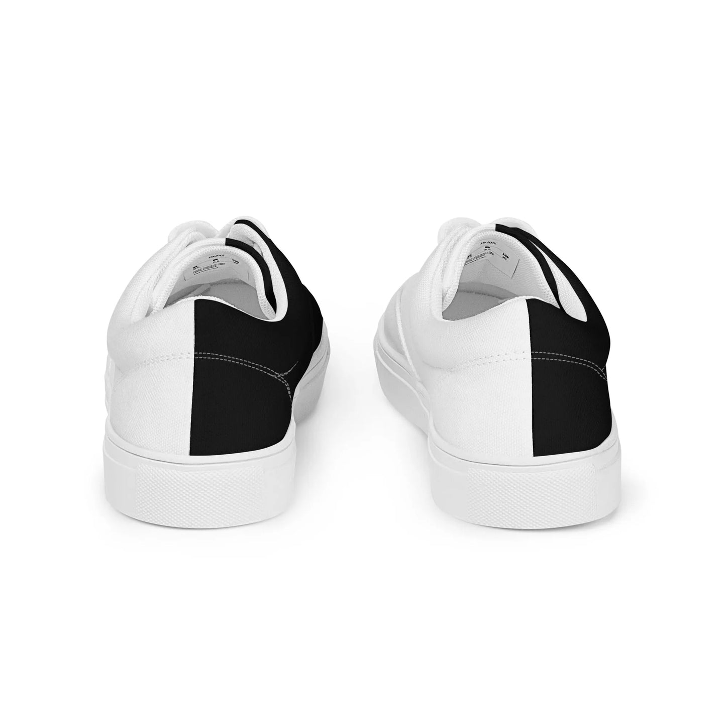 Half Black Half White - Womens Lace-Up Canvas Shoes - iSAW Company