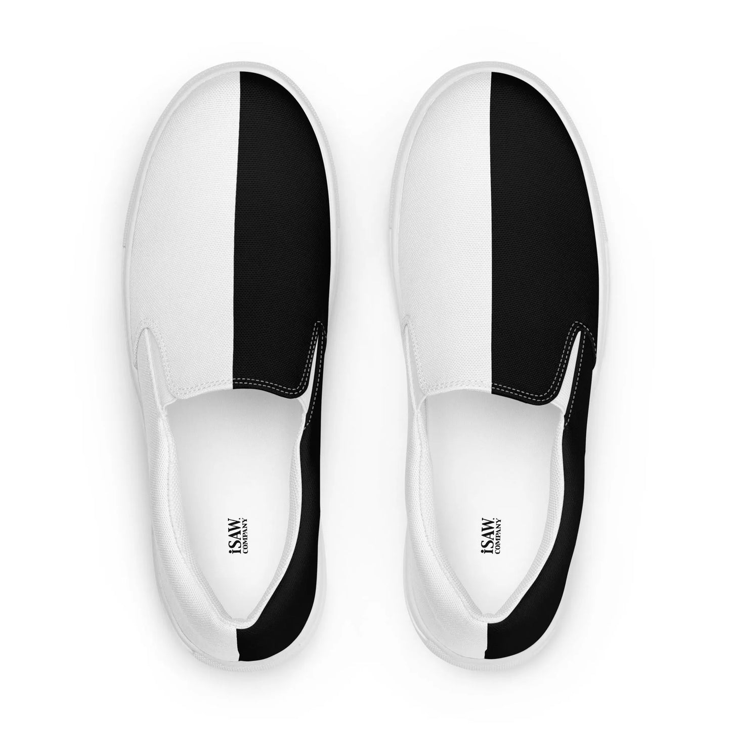 Half Black Half White - Womens Slip-On Canvas Shoes - iSAW Company