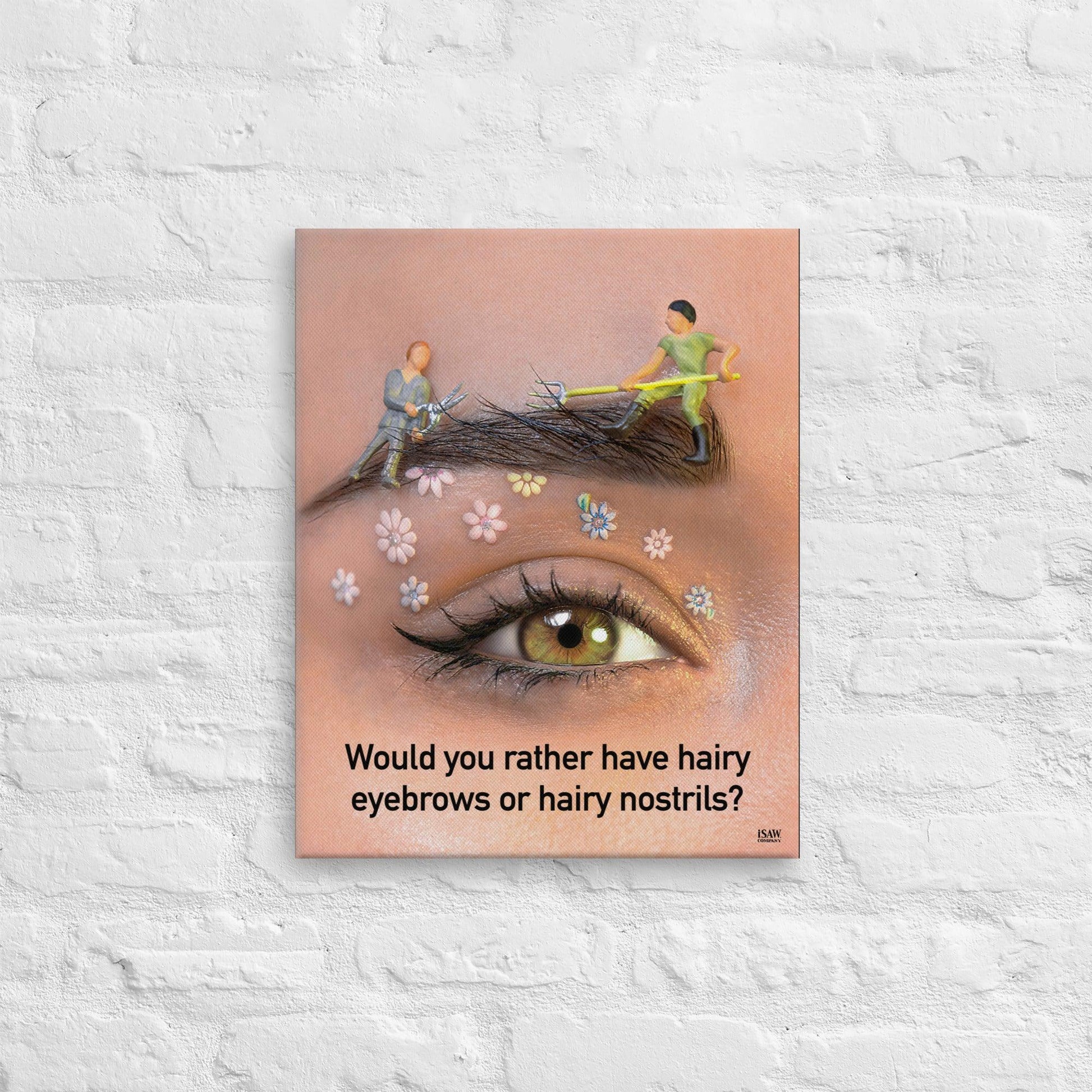 Would You Rather Have Hairy Eyebrows or Hairy Nostrils - Canvas Print - iSAW Company