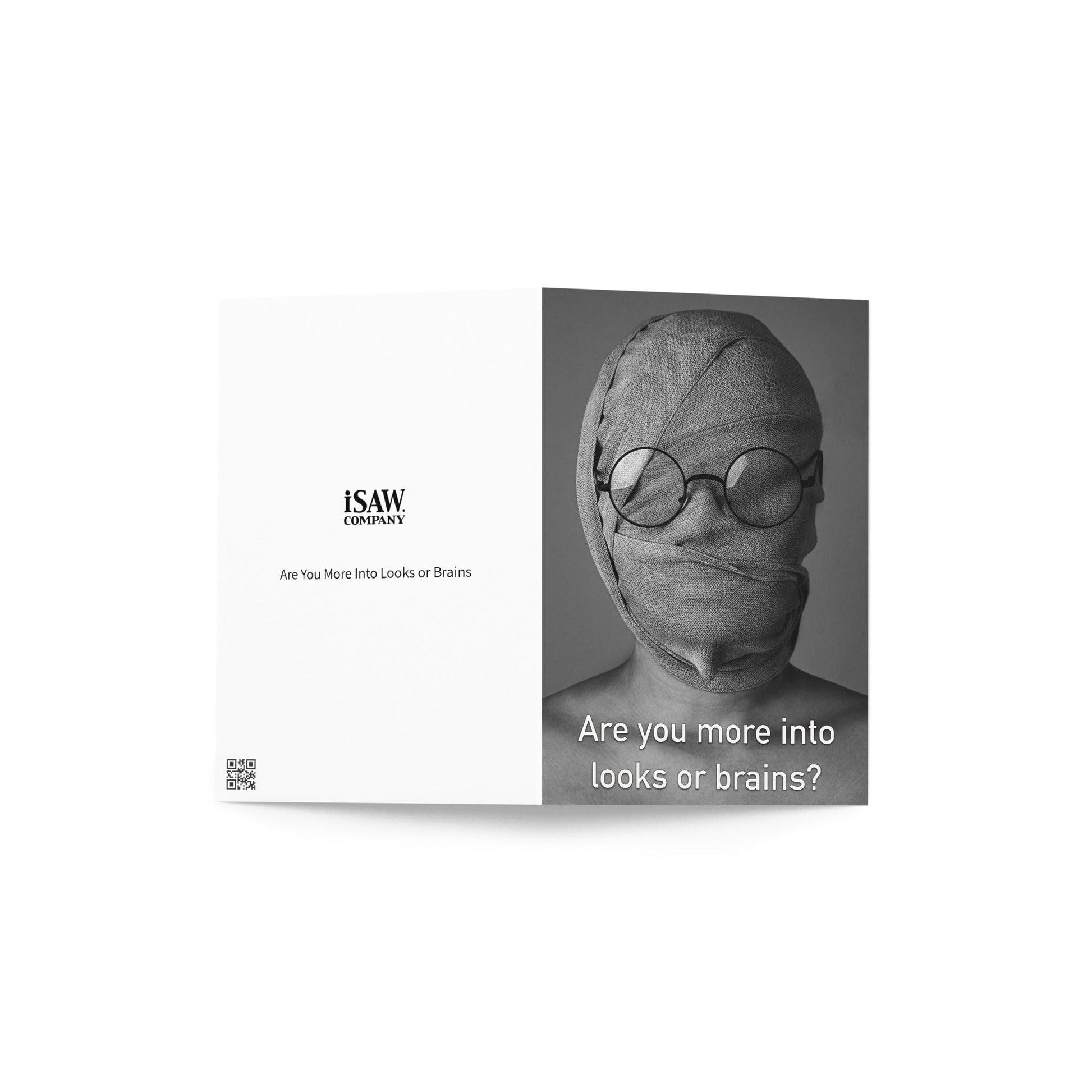 Are You More Into Looks or Brains - Note Card - iSAW Company