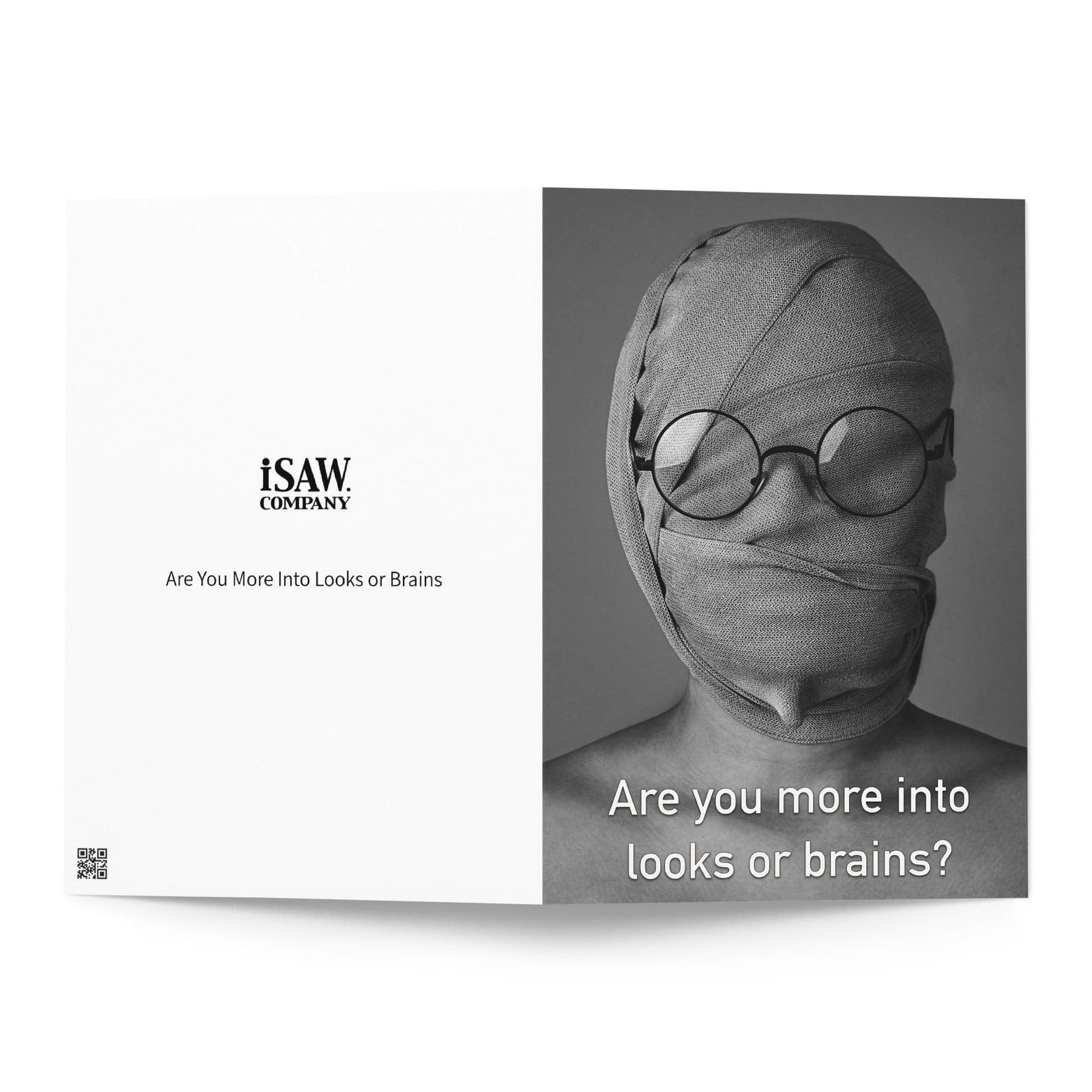 Are You More Into Looks or Brains - Note Card - iSAW Company