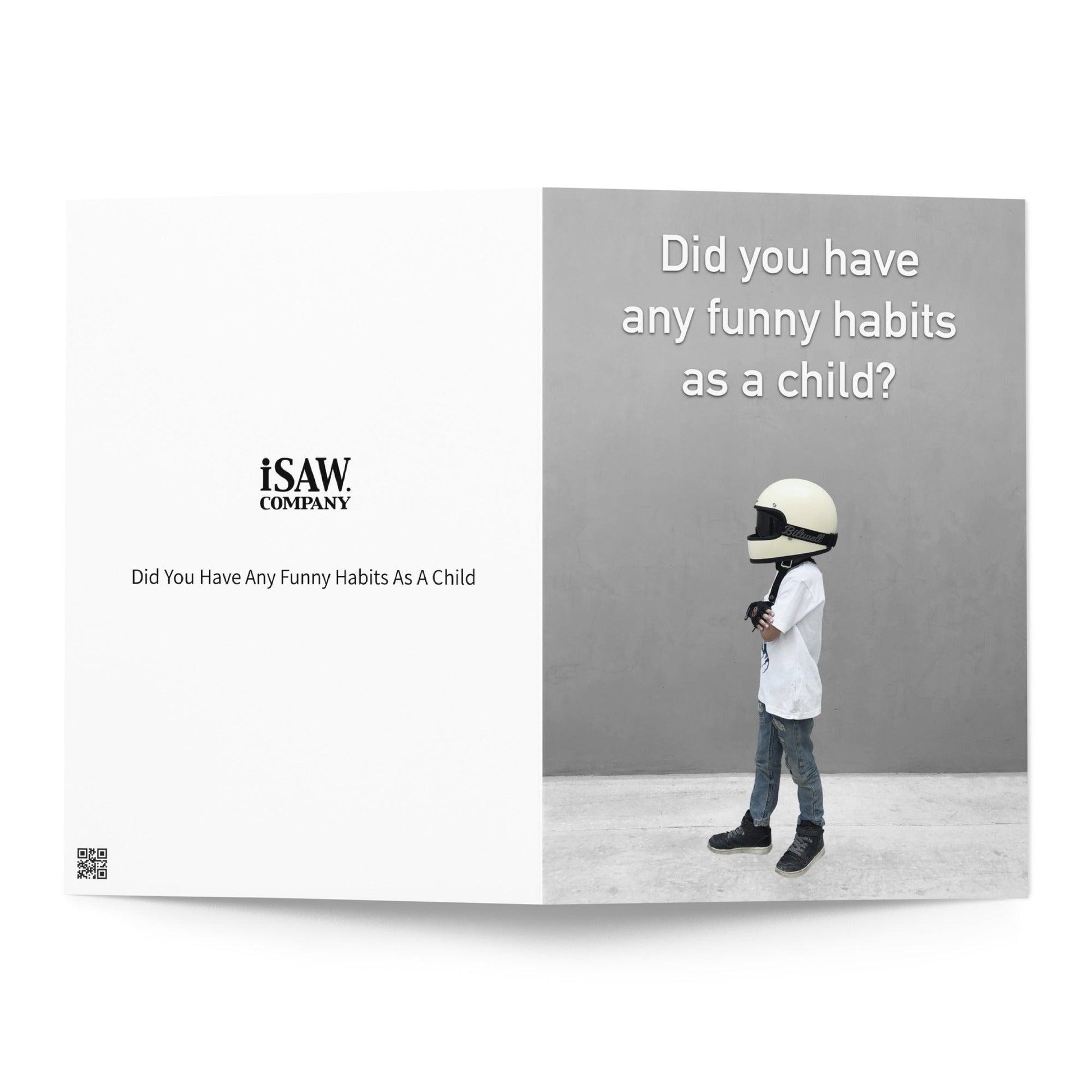 Did You Have Any Funny Habits As A Child - Note Card - iSAW Company